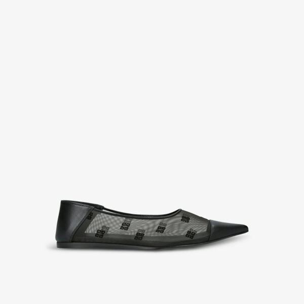 

Балетки из кожи и сетки с монограммой Givenchy, черный