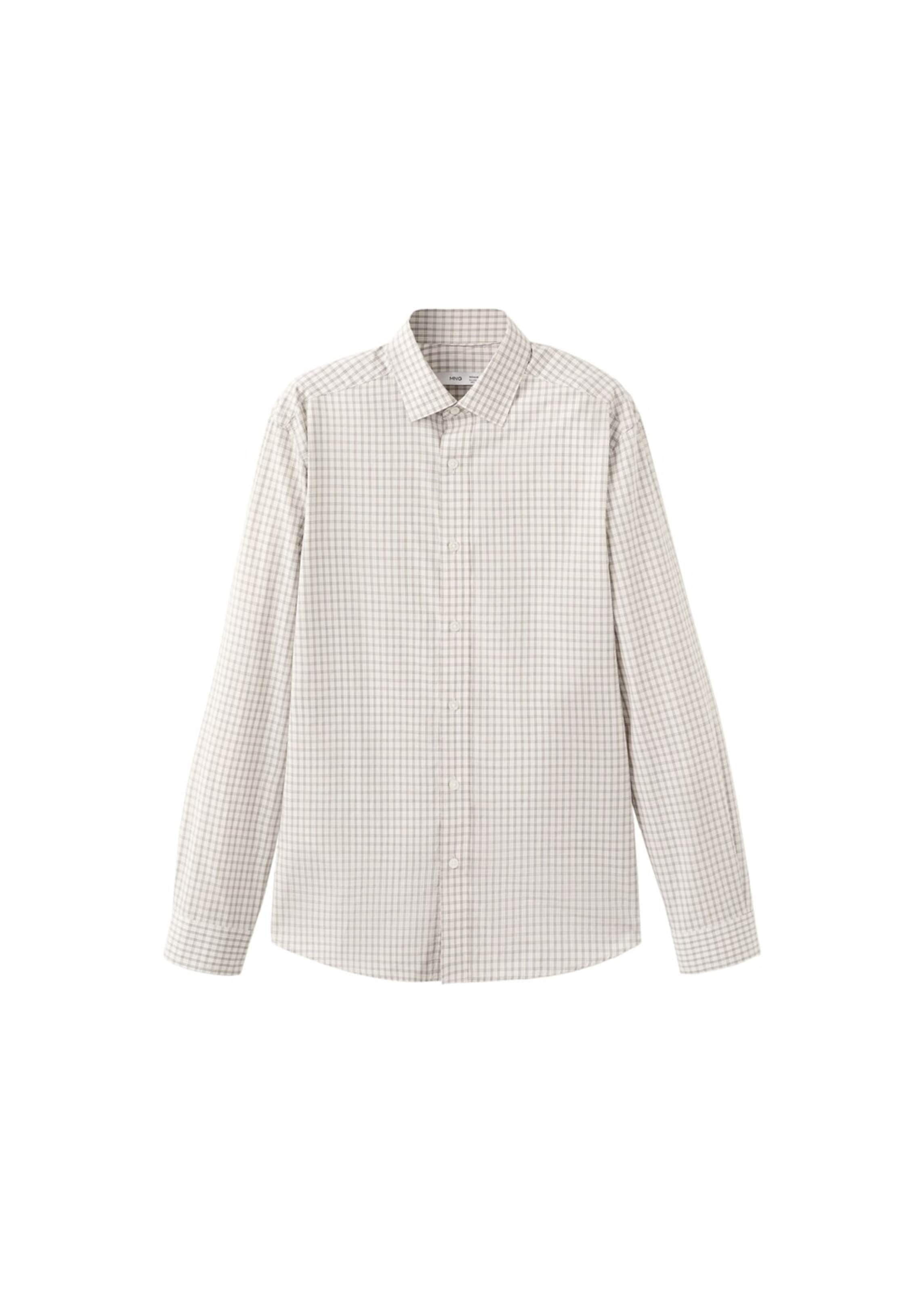 

MANGO MAN Рубашка на пуговицах 'David' комфортного кроя в светло-сером цвете