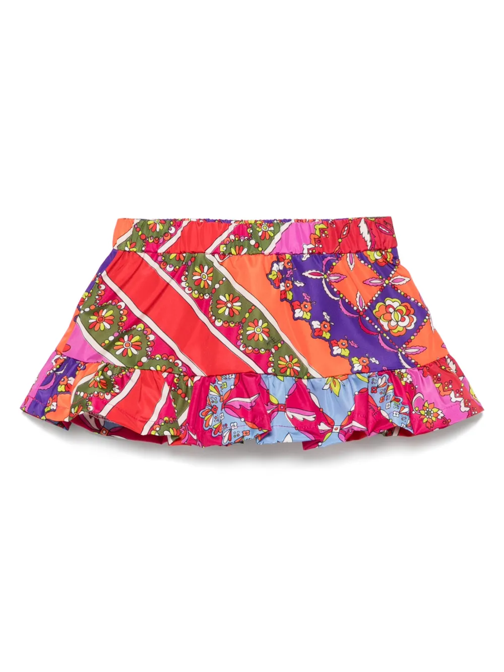 

Юбка мини с цветочным принтом PUCCI Junior, красный