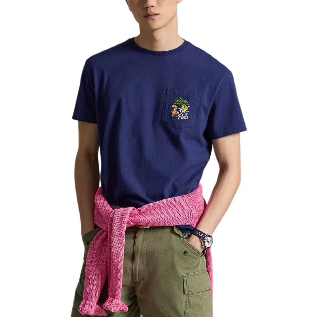 Футболка классическая Polo Ralph Lauren для мужчин, темно-синий — фото 3