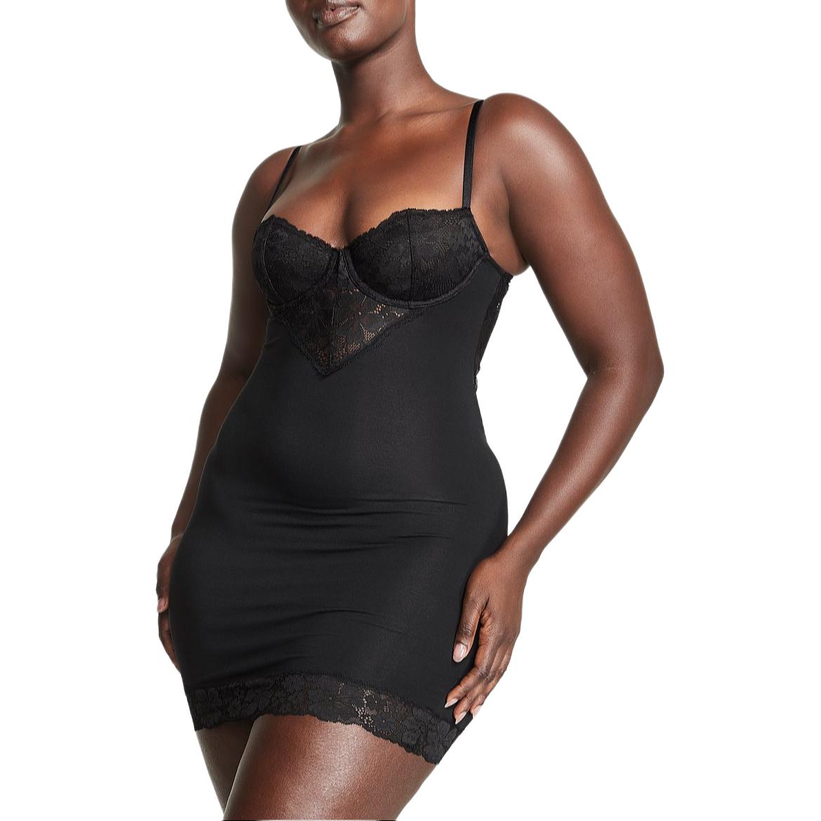 Victoria's Secret Мини-комбинация из модала и кружева/ночная сорочка Women's Black — фото 3