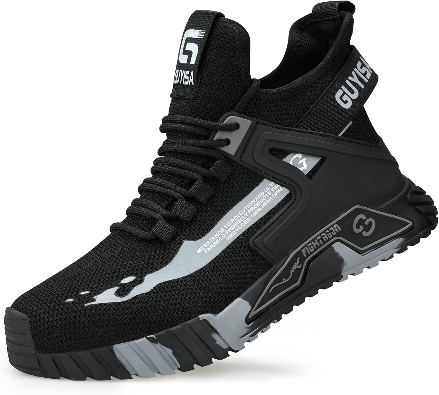 

Мужские защитные туфли Micoklinlin с стальным носком, легкие кроссовки для строительства и промышленности, походная обувь, черный