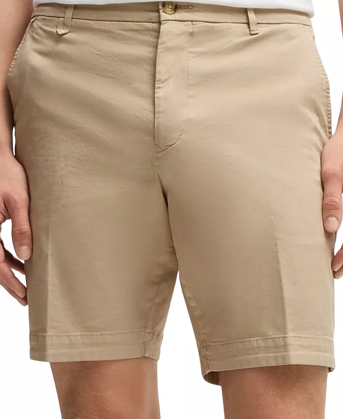 

Мужские хлопковые шорты Slim-Fit из твила Hugo Boss, коричневый/бежевый
