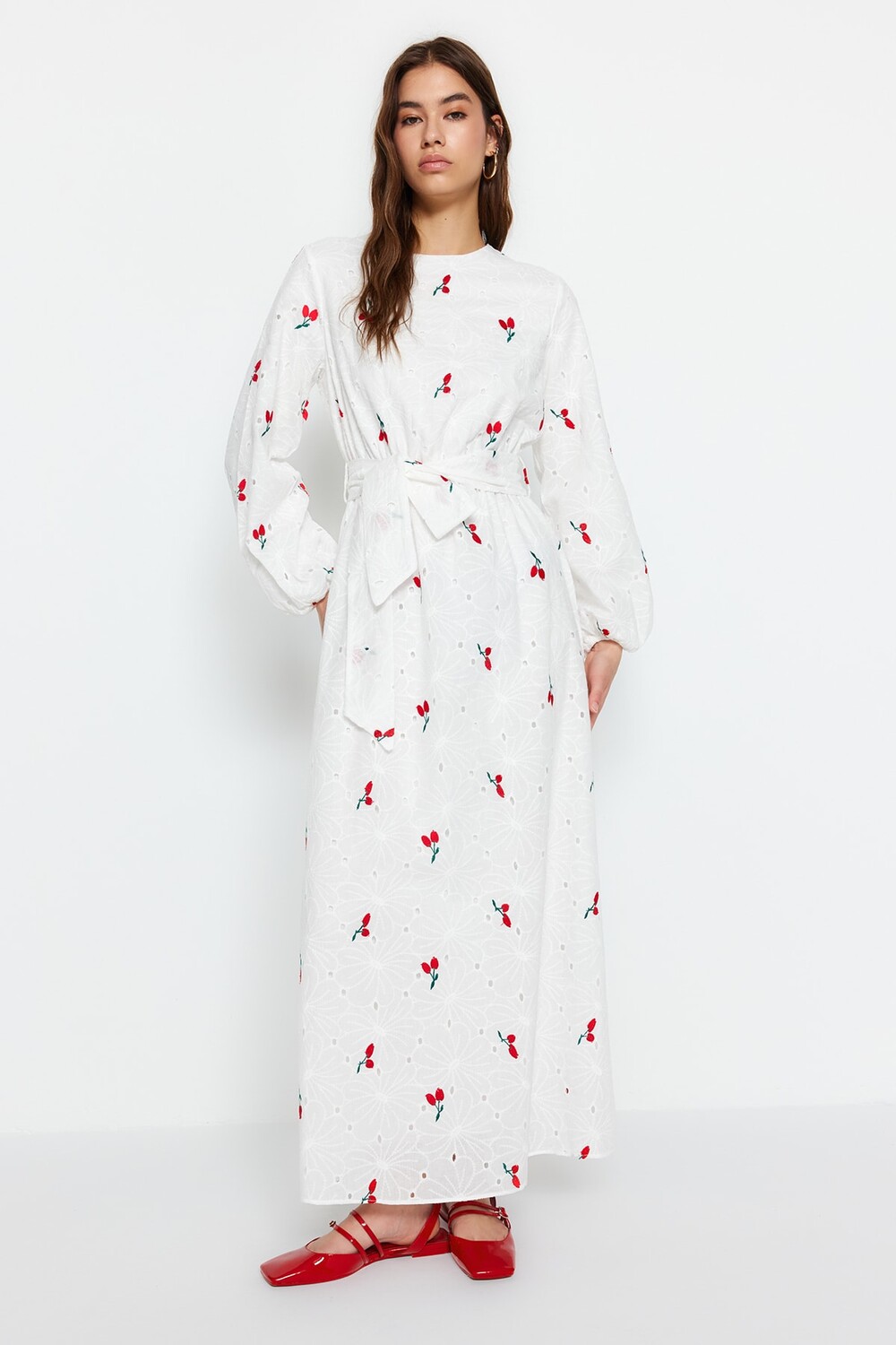 

Платье - Экрю - А-силуэт Trendyol Modest, экрю