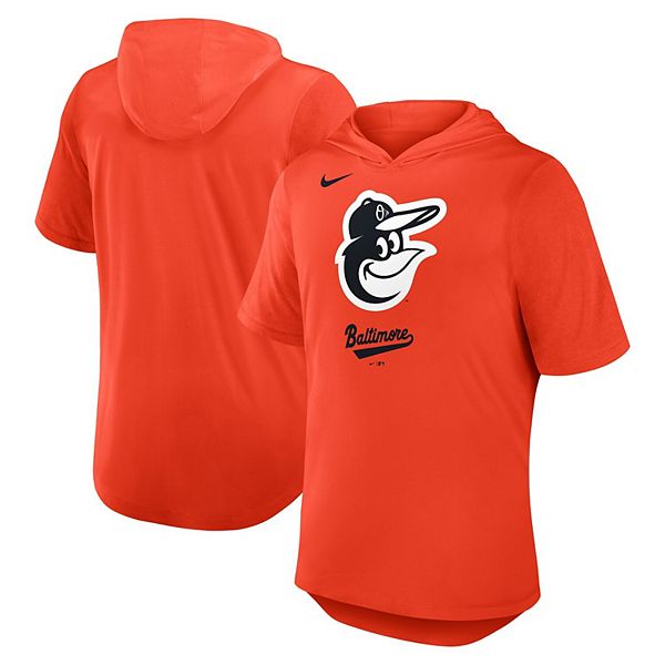 Мужская оранжевая толстовка baltimore orioles tri-blend Nike