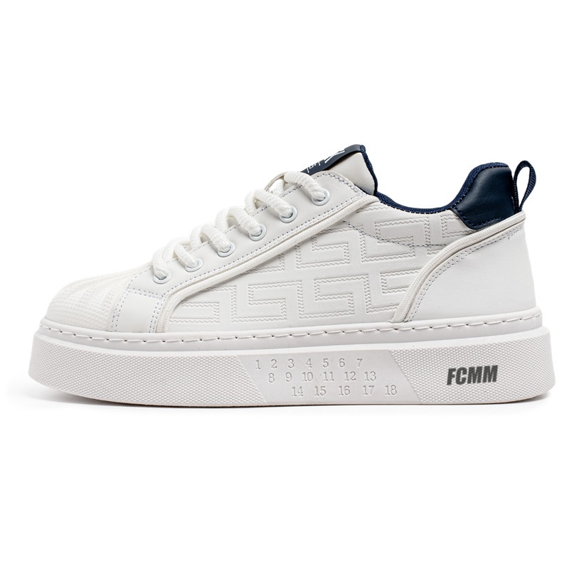 

FCMM Мужские противоскользящие и износостойкие низкие скейтерские кроссовки бело-синие, цвет White Blue