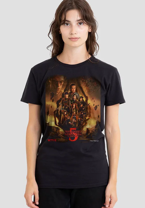 

Футболка с постером финала сериала «очень странные дела» Netflix, Black, Черный, Футболка с постером финала сериала «очень странные дела» Netflix, Black