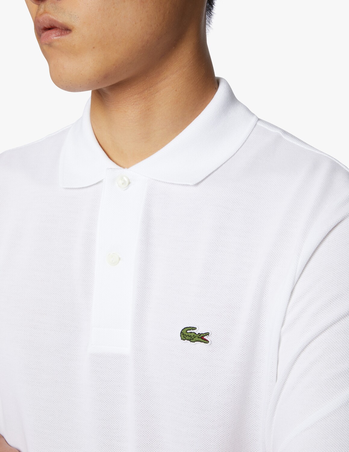 Поло Lacoste Bianco с длинным рукавом, классический крой — фото 3