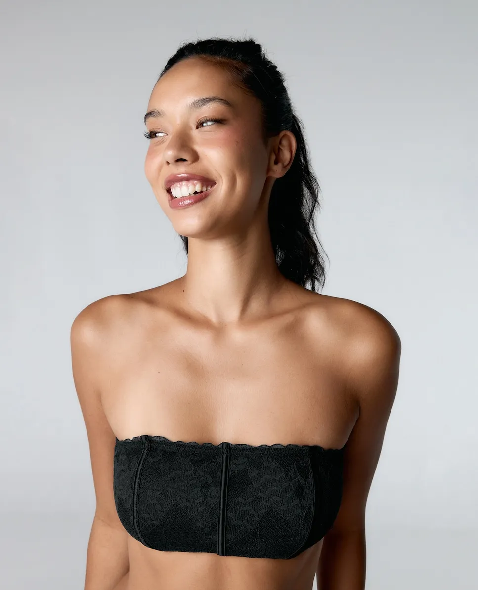 

Бралетт-бандо из сетки и кружева Black Limba, черный