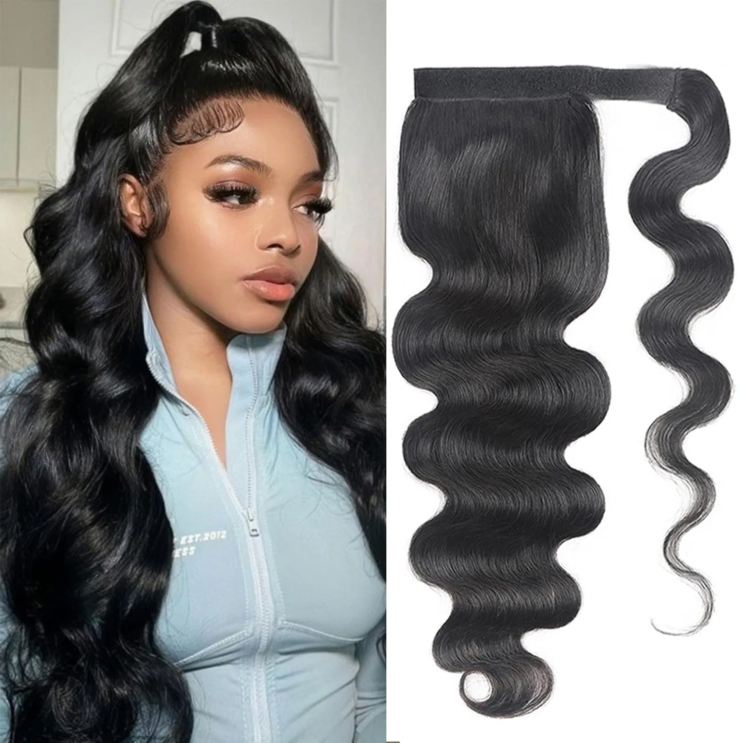 Накладной хвост из натуральных волос «Body Wave» от Datania Datanala, Body Wave Ponytail