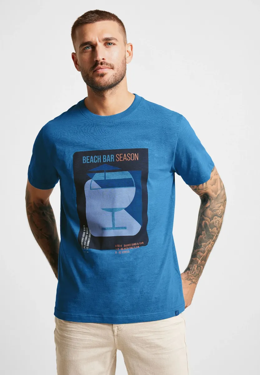 

Футболка STREET ONE MEN из пряжи Slub, цвет Sonic Blue