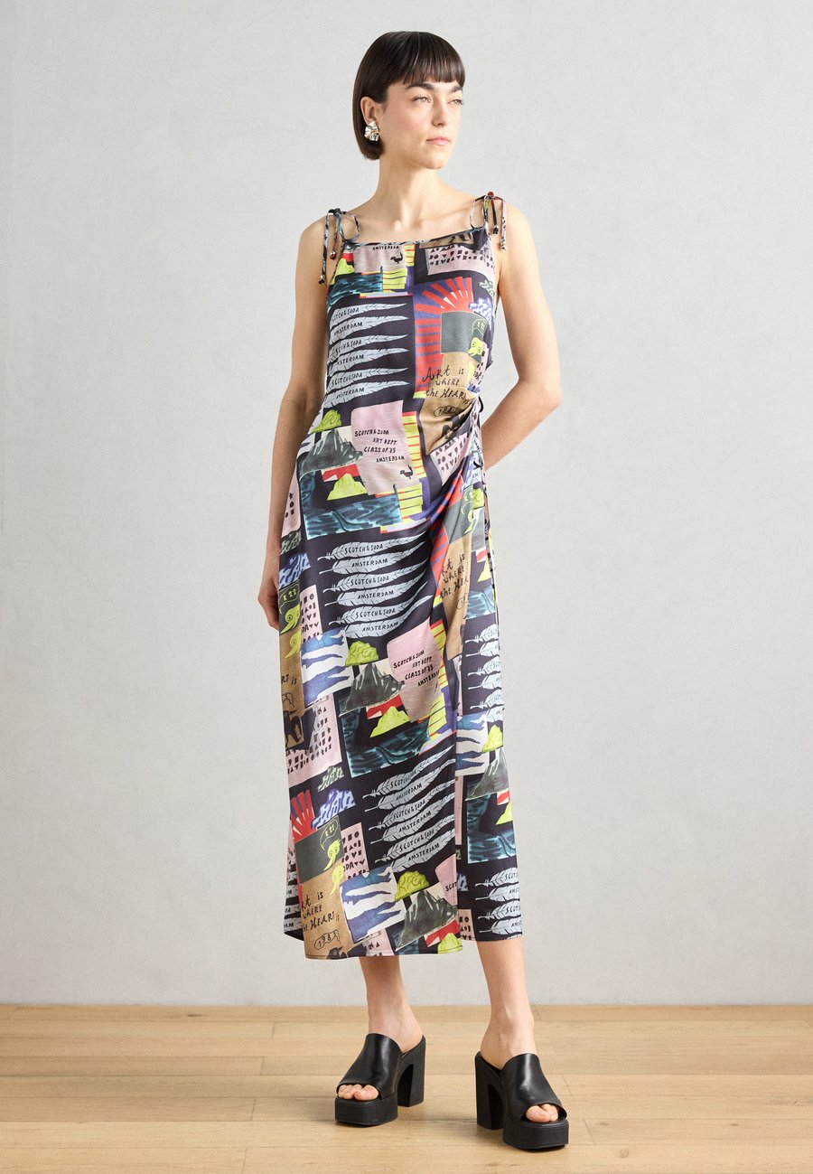 

Платье Scotch & Soda MIDI SLIP DRESS WITH TIED STRAPS AND DRAPED WAIST, Multicolor/Multi-Coloured