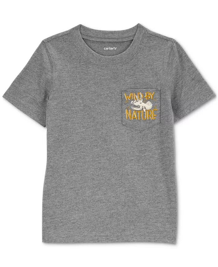 

Футболка с карманом и рисунком динозавра для маленьких мальчиков Carter'S, серый