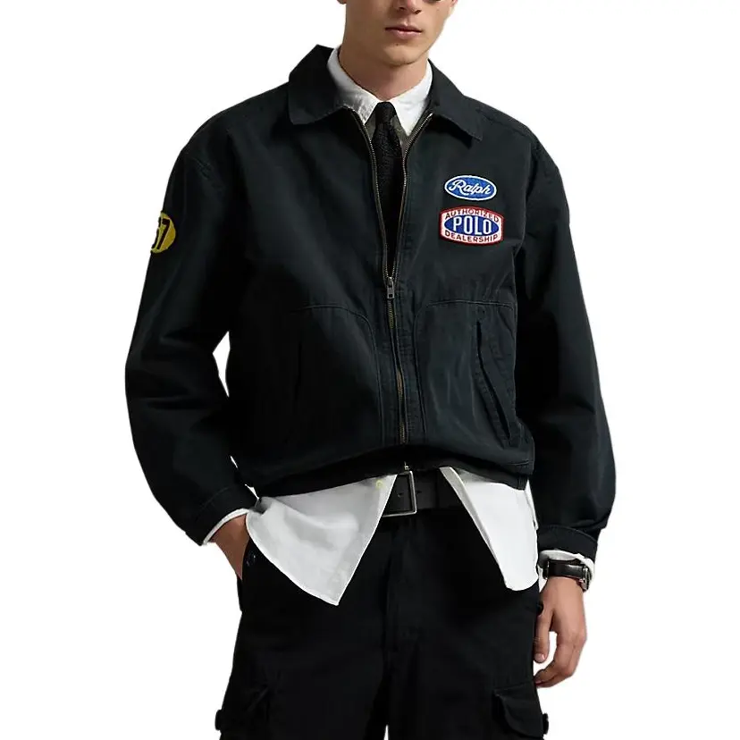 Вышитая нашивка куртка Zip up Polo Ralph Lauren, черный — фото 3