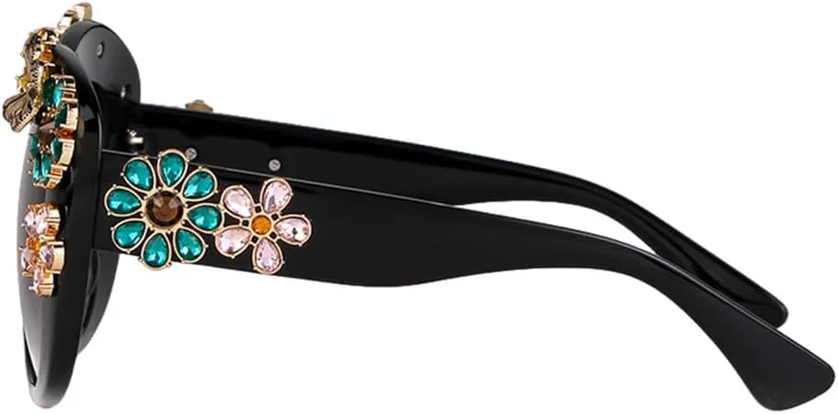 

Женские солнцезащитные очки большого размера с цветочным узором и бриллиантами, роскошные ретро-винтажные очки «кошачий глаз» со стразами, SUN4529 Generic, C3 Leopard