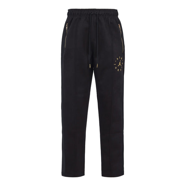 

Спортивные штаны Air Jordan genuine 2019 new JORDAN REMASTERED men's suede trouser Black/Gold, черный