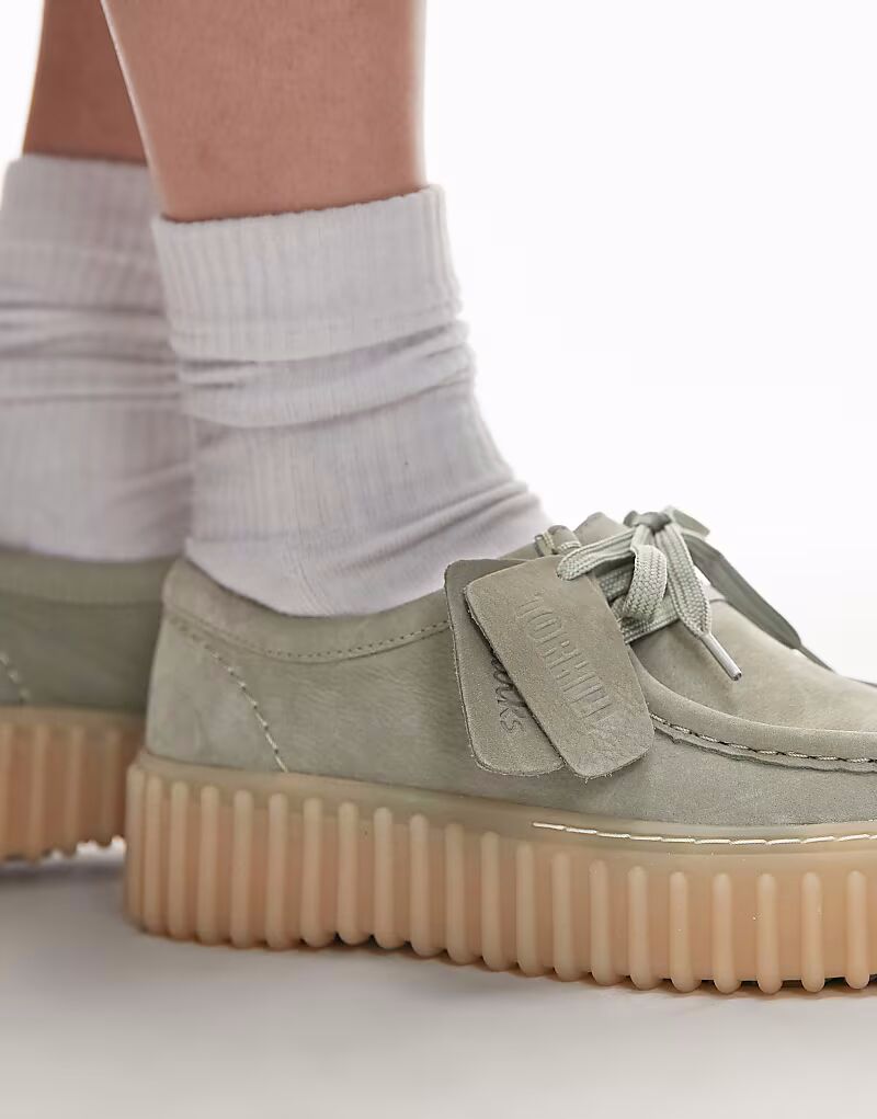 Туфли Clarks Torhill Bee из вымытого зеленого нубука — фото 4