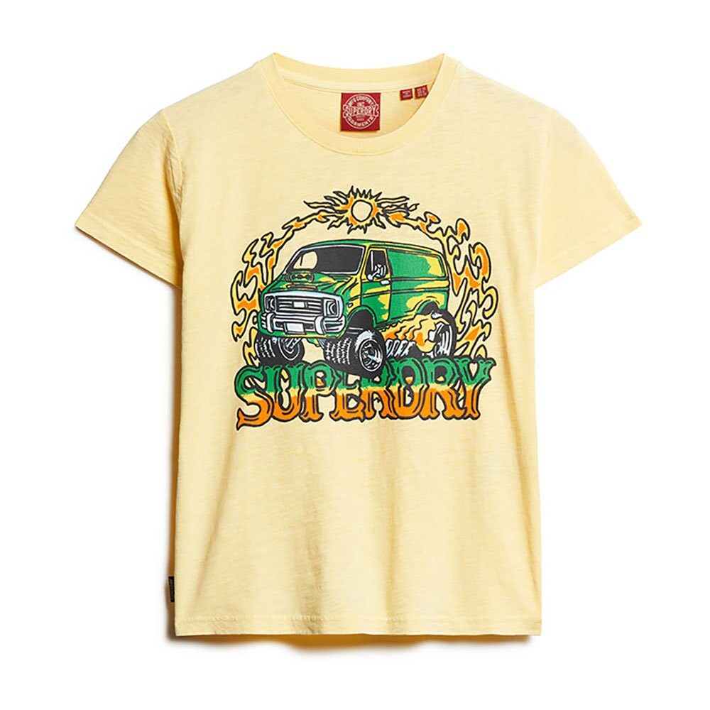 Футболка с коротким рукавом Superdry Neon Motor Graphic Fitted, желтый — фото 2