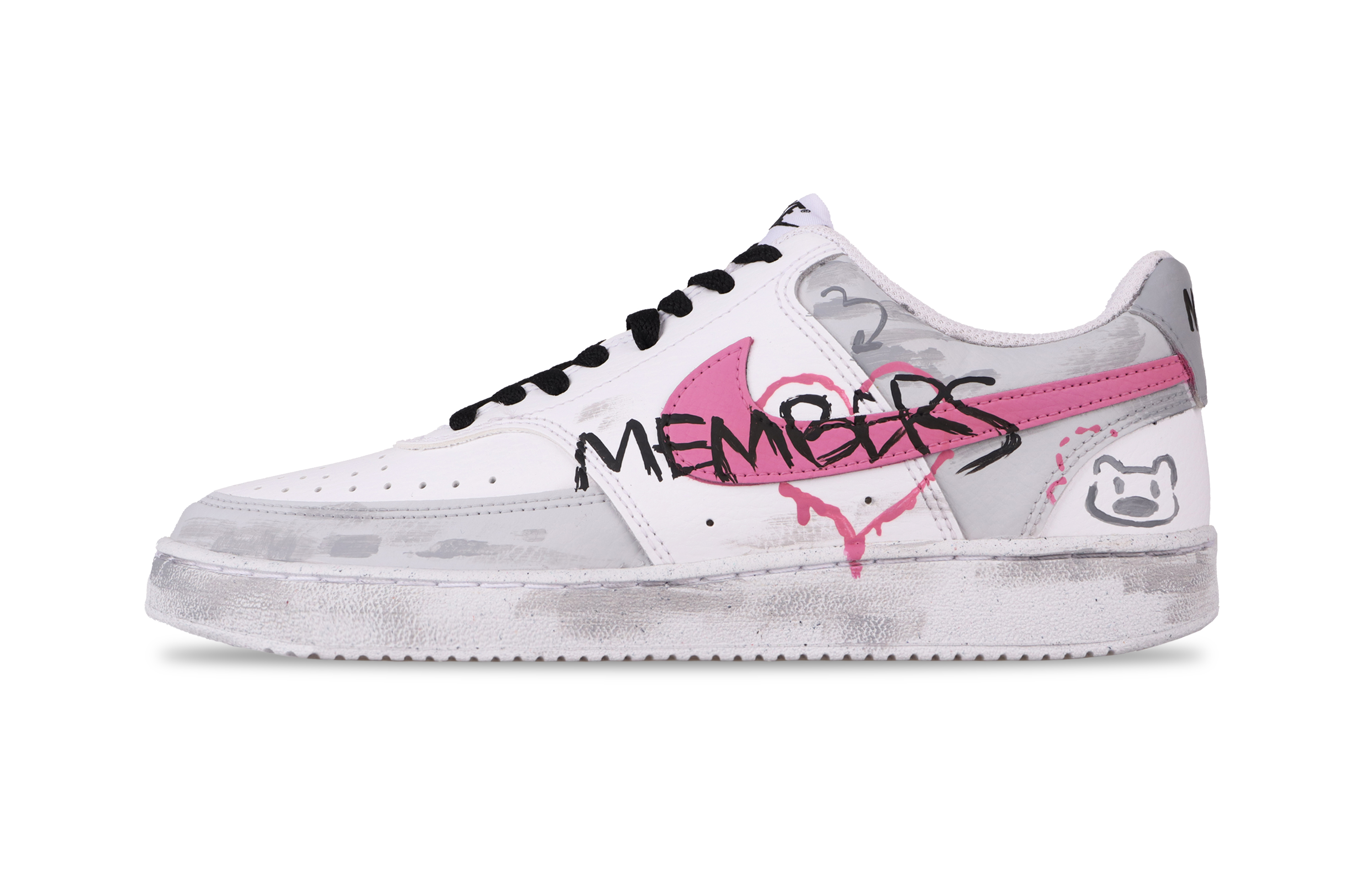 

Nike Кроссовки Court Vision 1 Dust Pink Bear, износостойкие, низкие, для скейтбординга, мужские, розово-серые