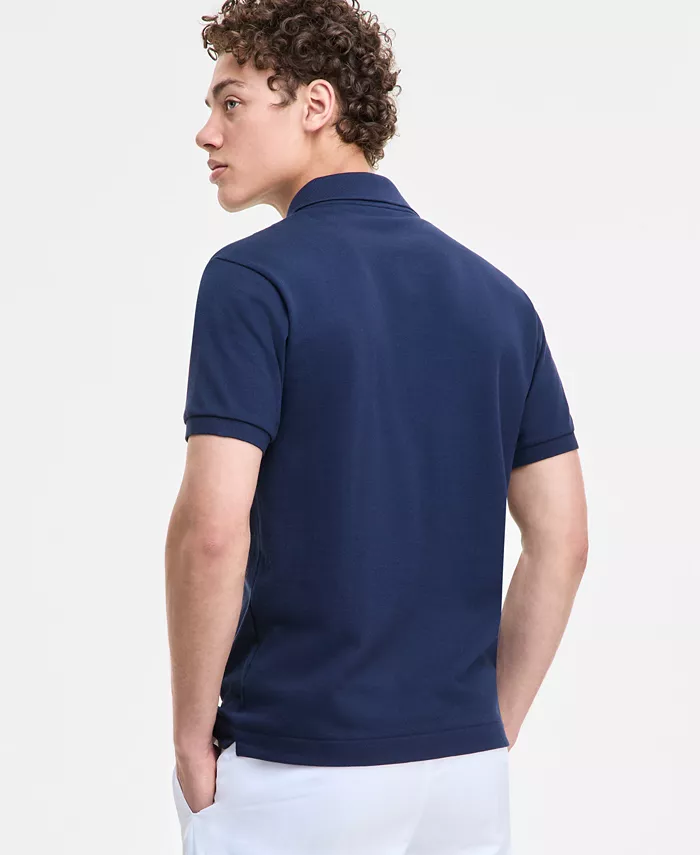 Мужская классическая короткорукавная поло L.12.12 из пике Lacoste, синий — фото 3