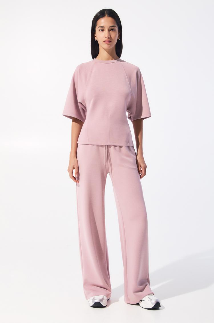 

Широкие спортивные брюки Pull And Bear, розовый