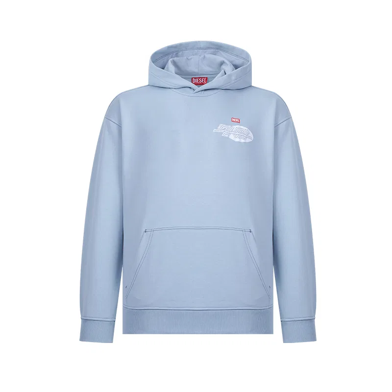 Толстовка унисекс синяя с капюшоном DIESEL, Blue