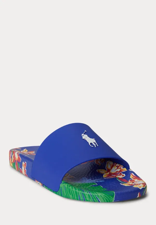 Сланцы Polo Ralph Lauren Floral Print Slide, тропический королевский синий — фото 2