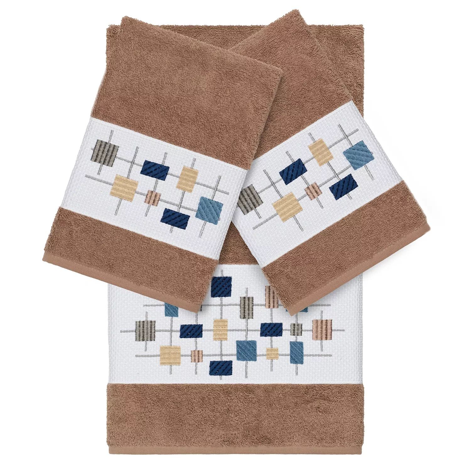 

Linum Home Textiles Набор полотенец из 3 предметов из турецкого хлопка с украшением Khloe