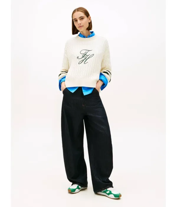 Свитер loose fit Tommy Hilfiger, кремовый — фото 2