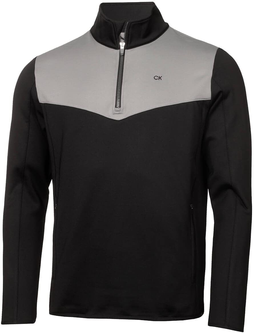 

Мужской эластичный гольф-свитер Calvin Klein Traverse с полумолнией, Grey/Black