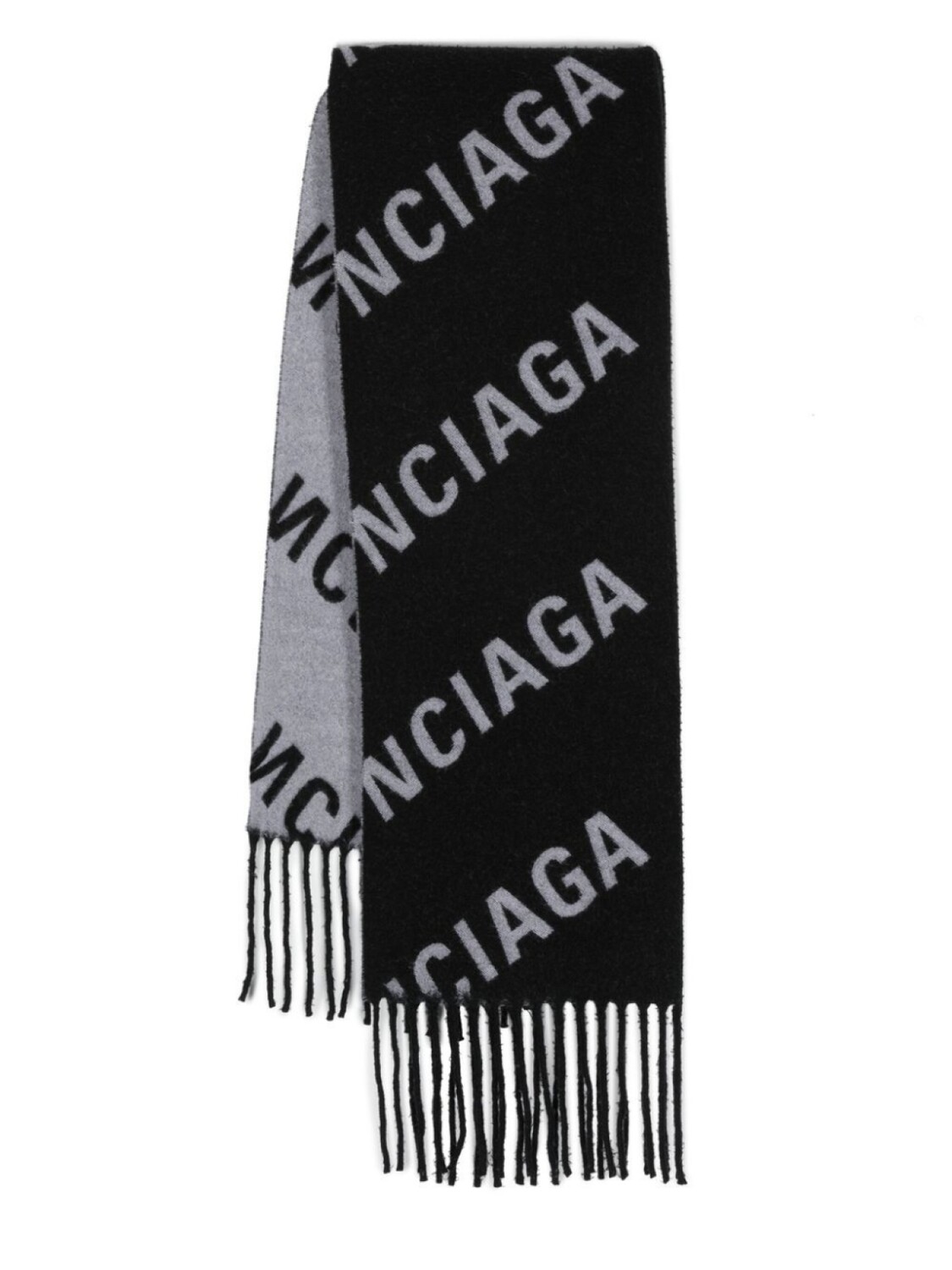 

Balenciaga шарф с бахромой и жаккардовым логотипом, черный