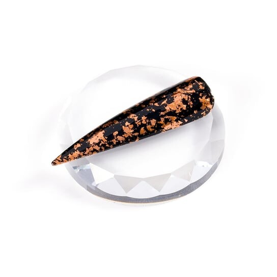 АЛЮМИНИЕВЫЕ хлопья для декора Platinum Flake цвет № 3 NOBLE GOLD (cb07) - баночка 3мл + кукла, AllePaznokcie — фото 3