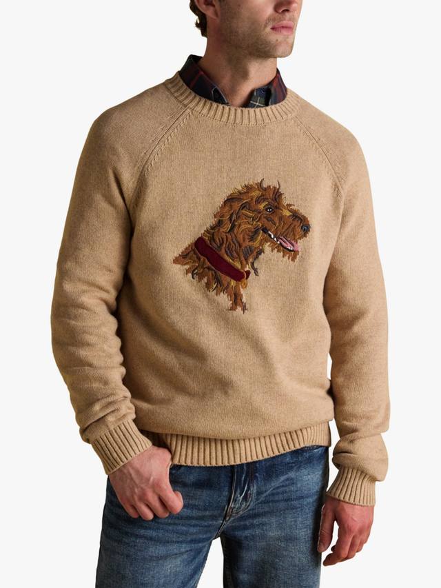 

Свитер с интарсией в виде собаки из хлопка и шерсти Joules, Oat