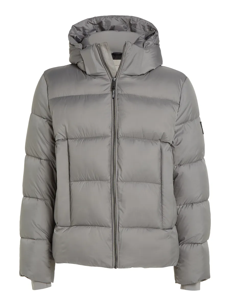 Куртка Calvin Klein для активного отдыха "HOODED QUILT PUFFER MW", с капюшоном и нашивкой с логотипом, цвет Moon Mist — фото 4