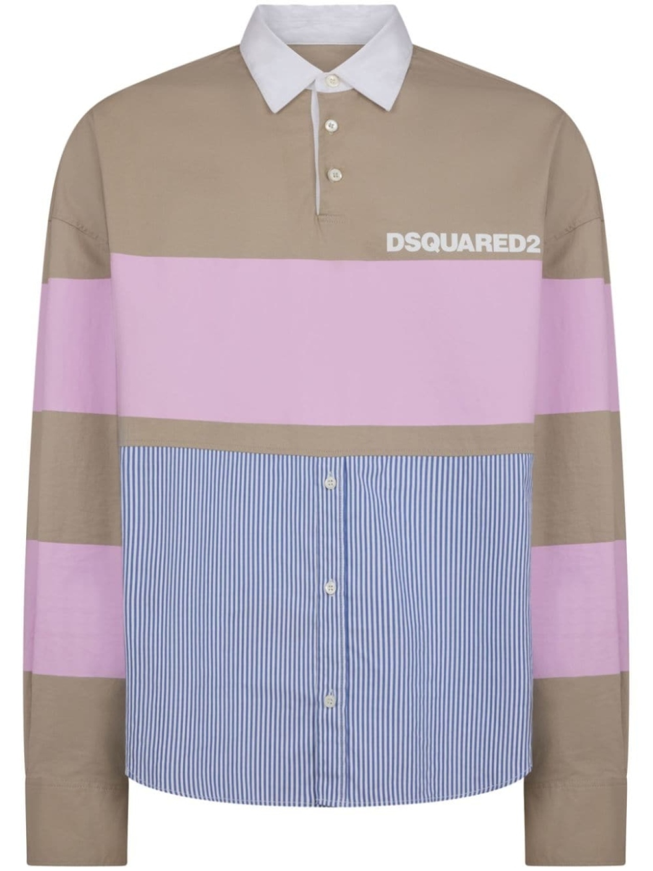 

Dsquared2 logo-print colour-block shirt, нейтральный цвет