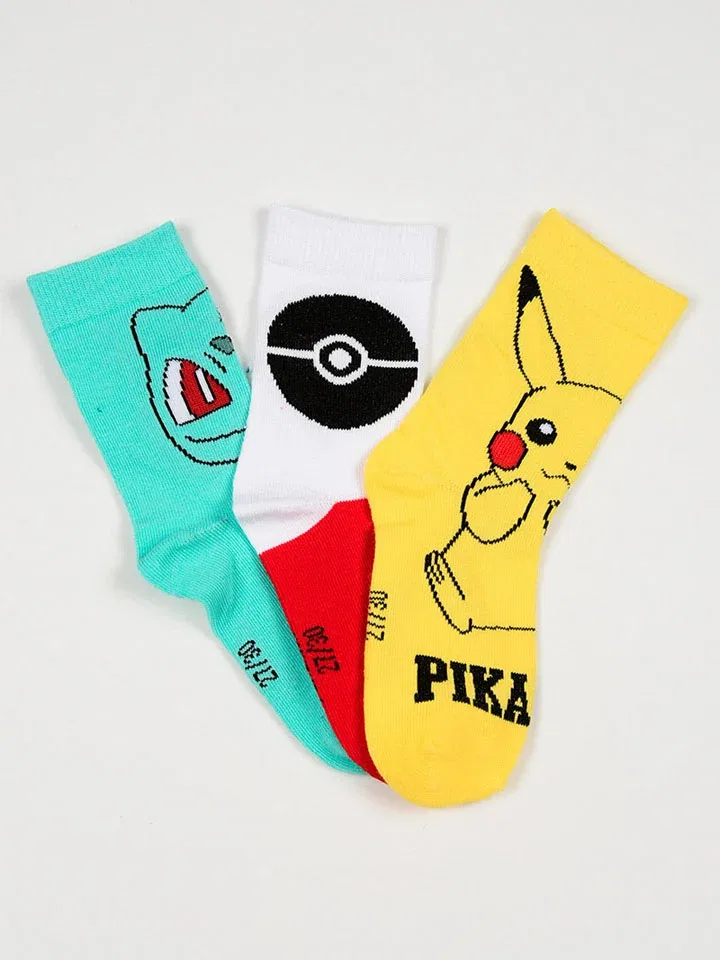 Носки Pokémon, желтый/розовый/бирюзовый — фото 2