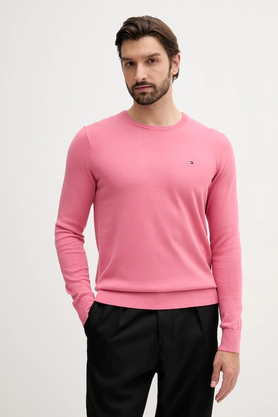 

Хлопковый свитер Tommy Hilfiger, розовый