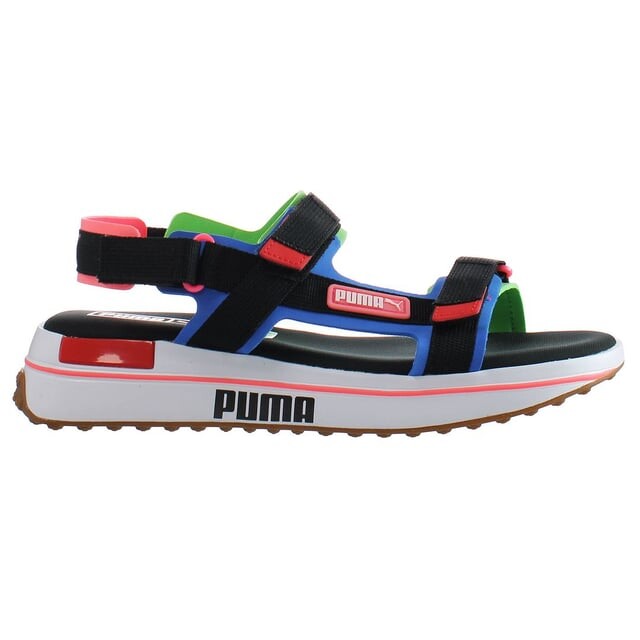 

Игра будущего гонщика на разноцветных мужских сандалиях Puma, мультиколор