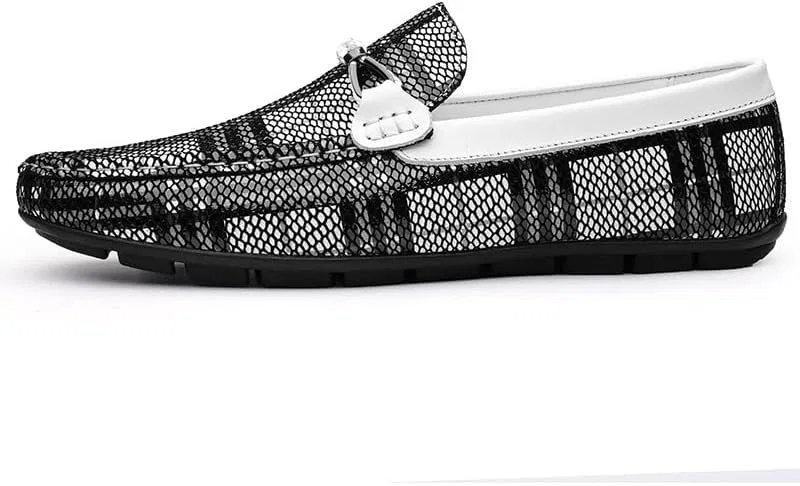 Лоферы для мужчин двухцветные из ПУ кожи, Loafers for Men, сине-белый SayfuR — фото 3