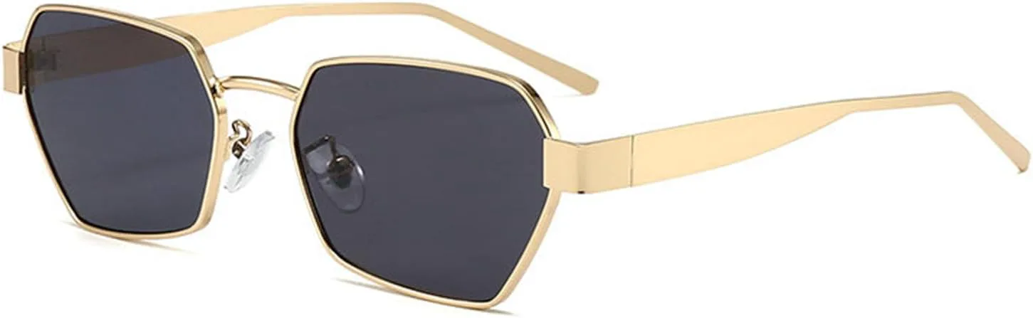 

Хелена Модные винтажные квадратные солнцезащитные очки для женщин и мужчин в стиле ретро с металлическими оправами, многоугольные, популярные панк-очки helena, C1