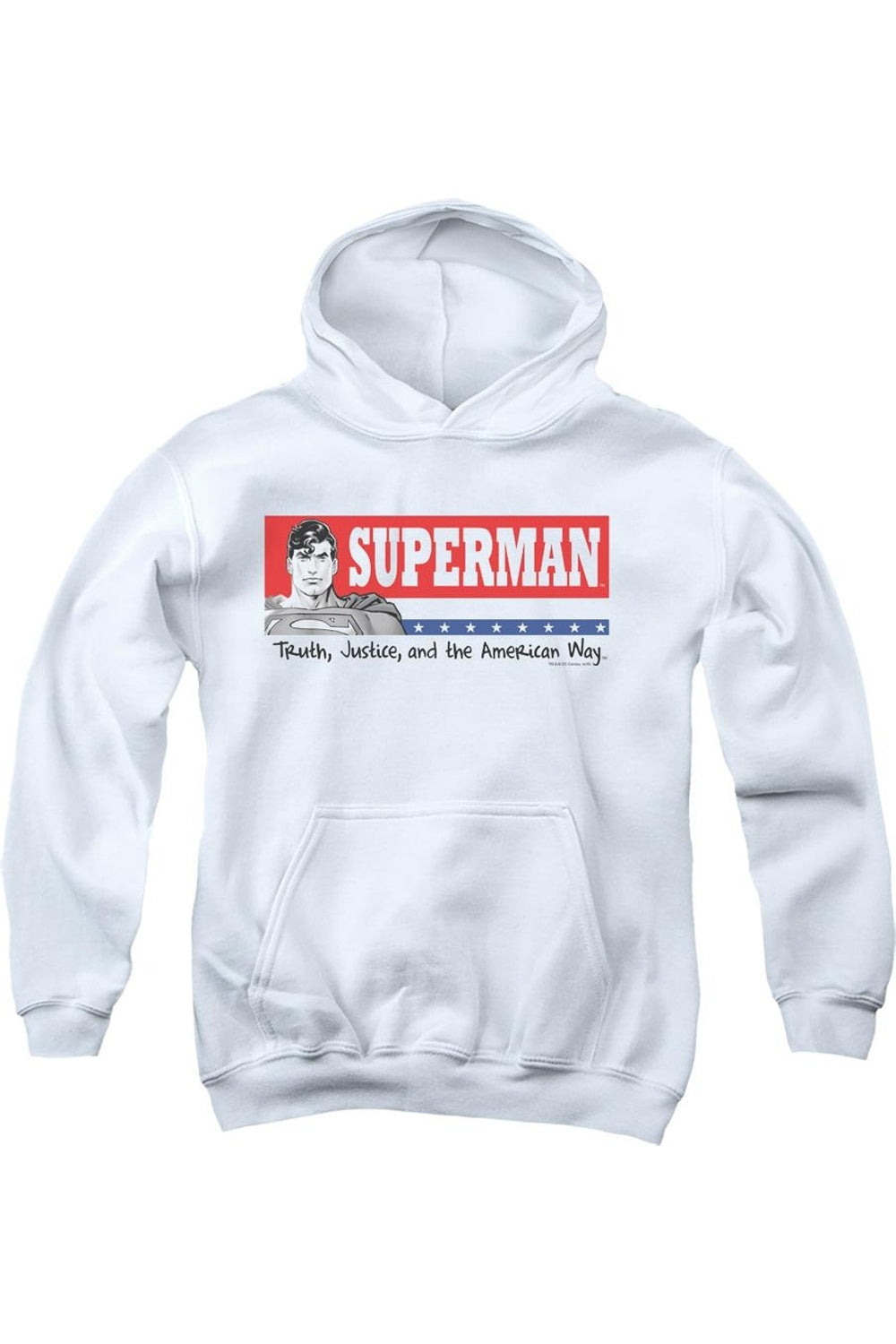 

Супермен Супермен за президента молодежная толстовка с капюшоном Gildan, белый