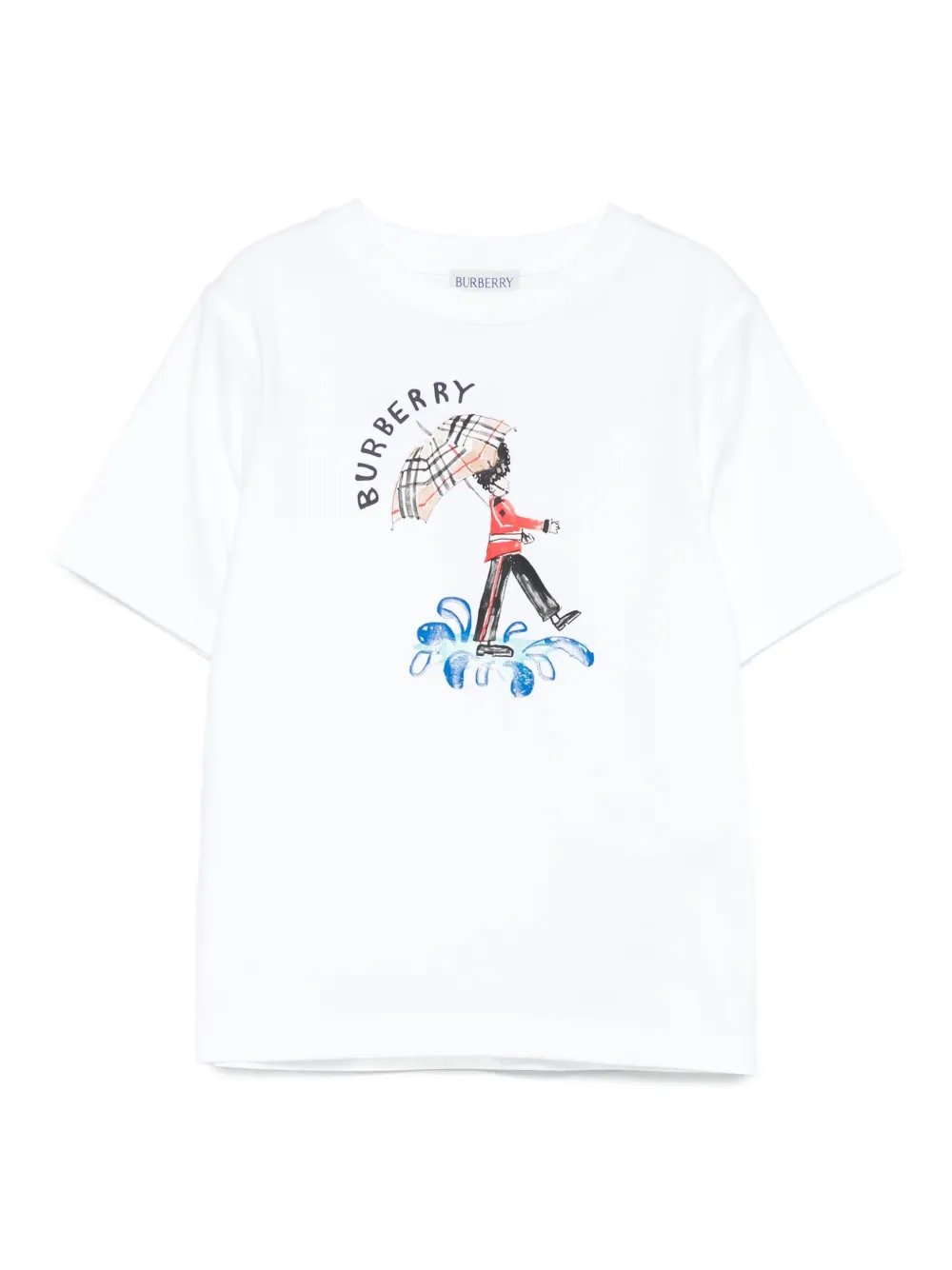 

Футболка с графическим принтом BURBERRY KIDS, белый