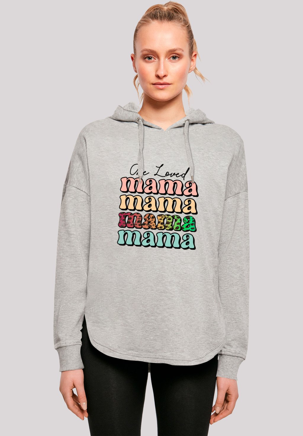 

Толстовка MOTHERS DAY MAMA TYPOGRAPHY LEOPARD PRINT - Hoodie F4NT4STIC, серый