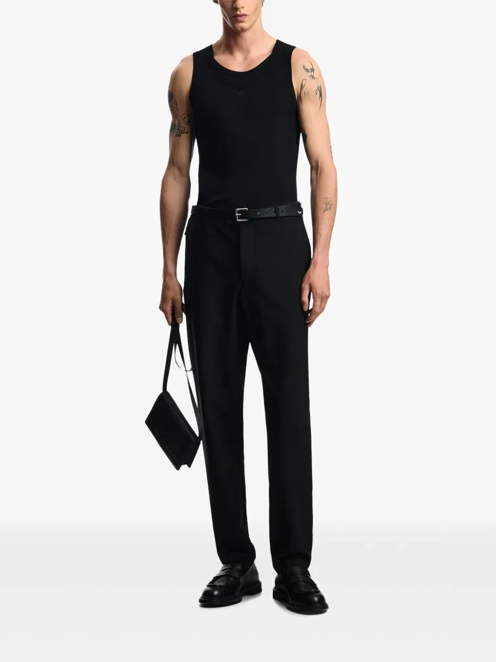 Брюки с карманами на молнии EMPORIO ARMANI, черный — фото 2