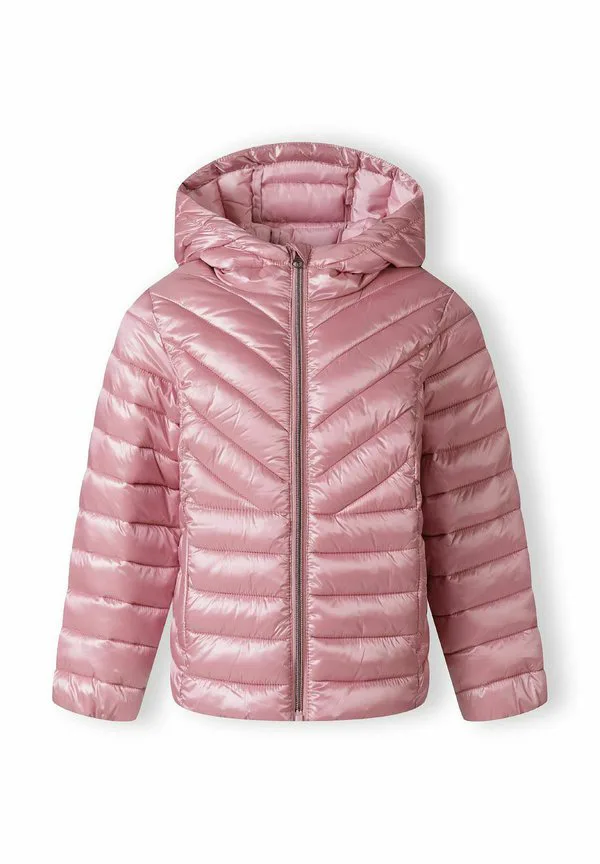 Блестящая стеганая легкая куртка с капюшоном Minoti, Pink — фото 2
