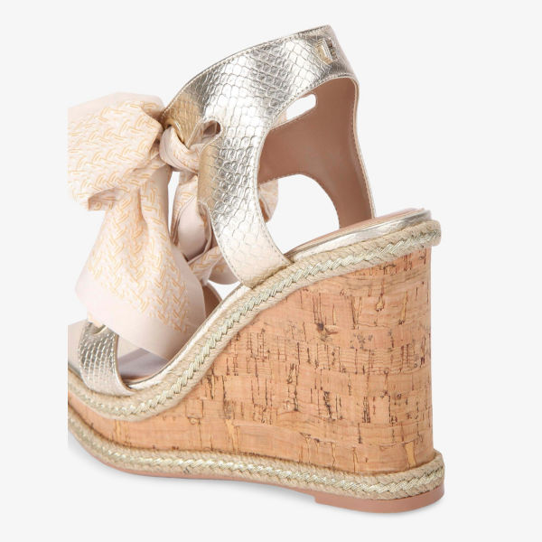 Сандалии на платформе Carvela Sorrento из искусственной кожи, золотой — фото 4