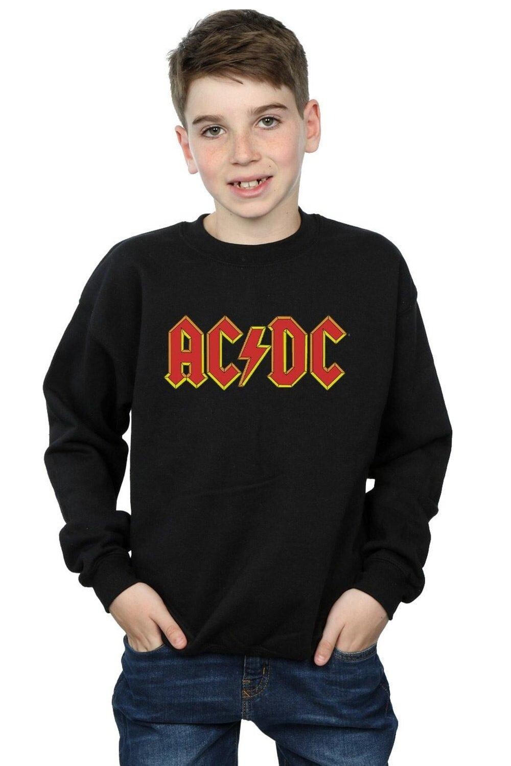 

Красный свитшот с логотипом AC/DC, черный