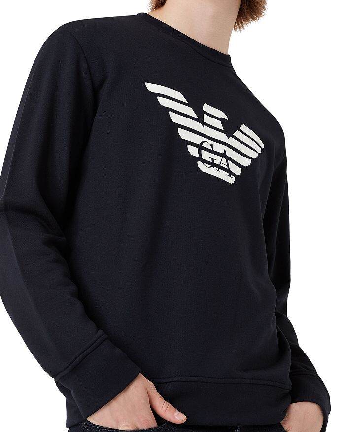 Толстовка с логотипом Armani Jersey из флиса Emporio Armani, синий — фото 3