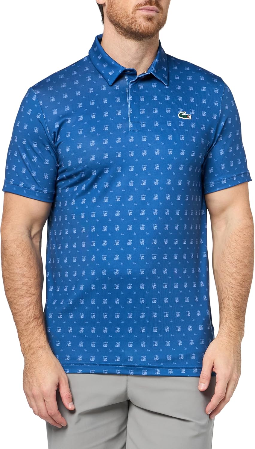 

Lacoste мужская поло для гольфа Regular Fit с защитой от ультрафиолета, France Blue/Delphinium