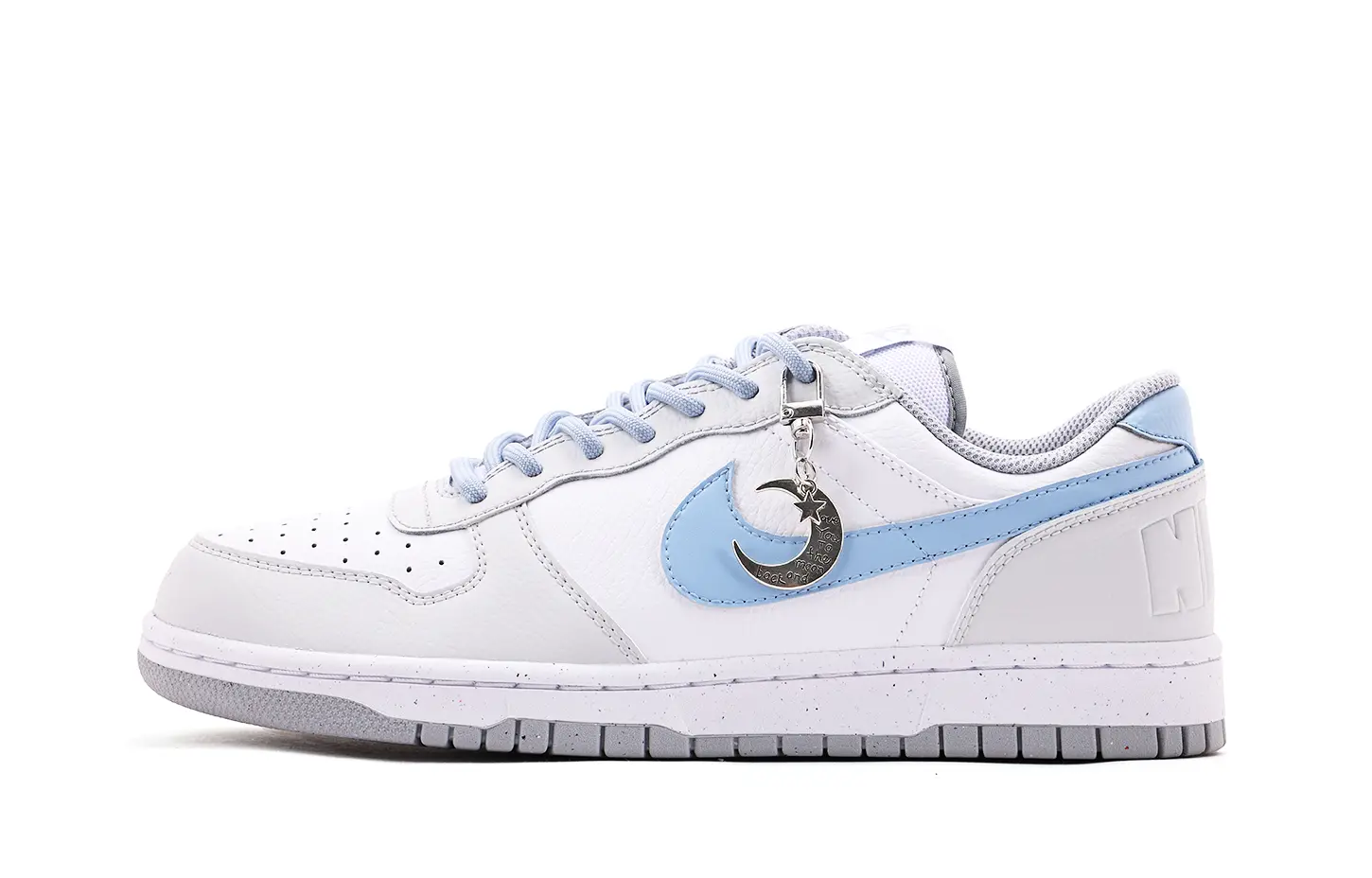 

Nike Большие кожаные обмотки, износостойкие и нескользящие низкие кроссовки для скейтбординга унисекс серо-голубые